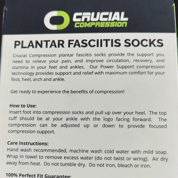 PLANTAR FASCIITIS COMPRESSION SOCKS UNISEX L/XL - Picture 2 of 3